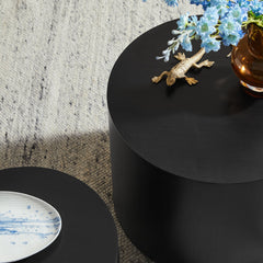 Amani Black Round Nesting Coffee Tables (Set of 2) - Ornate Home