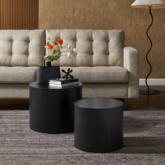 Amani Black Round Nesting Coffee Tables (Set of 2) - Ornate Home