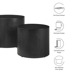 Amani Black Round Nesting Coffee Tables (Set of 2) - Ornate Home