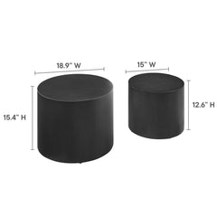 Amani Black Round Nesting Coffee Tables (Set of 2) - Ornate Home