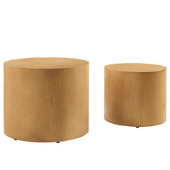 Amani Natural Round Nesting Coffee Tables (Set of 2) - Ornate Home