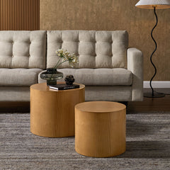 Amani Natural Round Nesting Coffee Tables (Set of 2) - Ornate Home