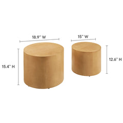 Amani Natural Round Nesting Coffee Tables (Set of 2) - Ornate Home