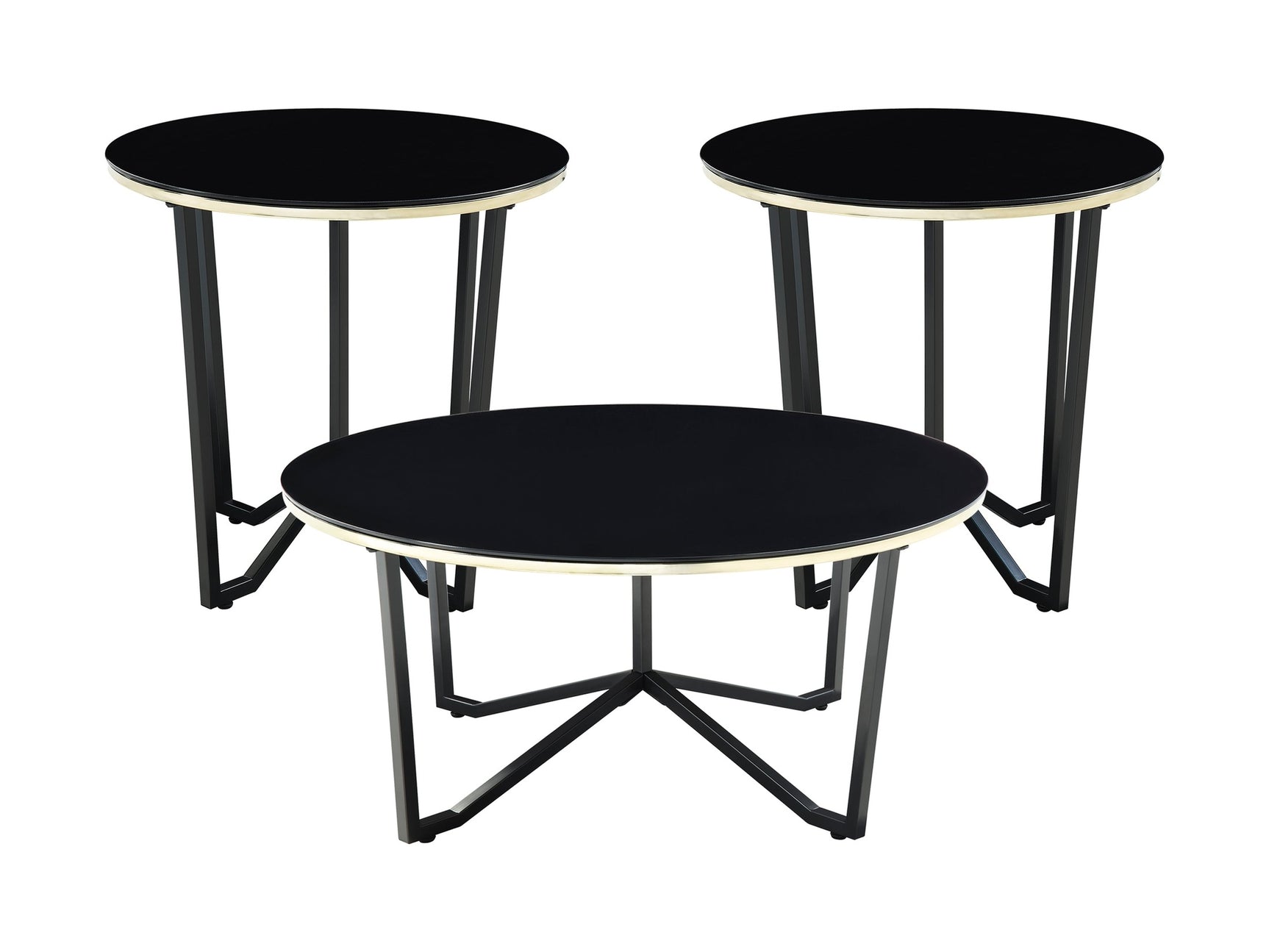 Amara Black 3-Piece Pack Occasional Set - Ornate Home