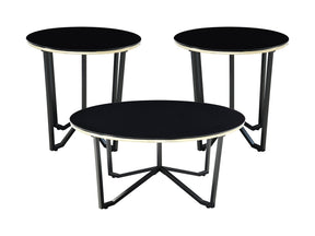 Amara Black 3-Piece Pack Occasional Set - Ornate Home
