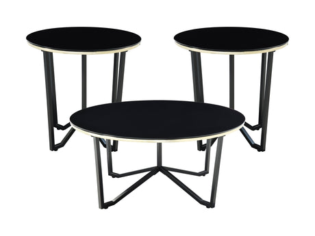 Amara Black 3-Piece Pack Occasional Set - Ornate Home