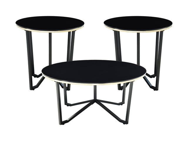 Amara Black 3-Piece Pack Occasional Set - Ornate Home