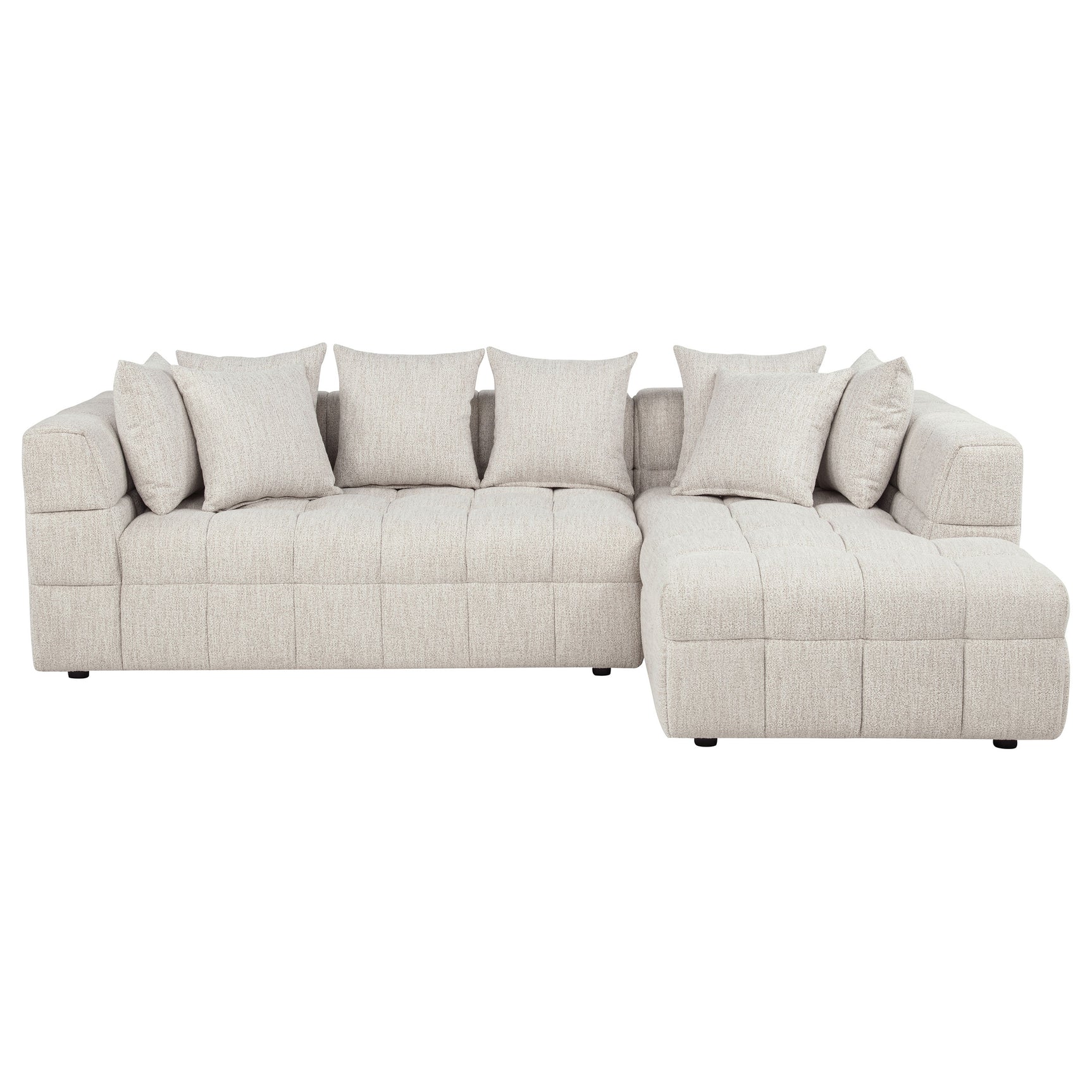 Amara Ivory 2-Piece Upholstered Sectional Sofa - Ornate Home
