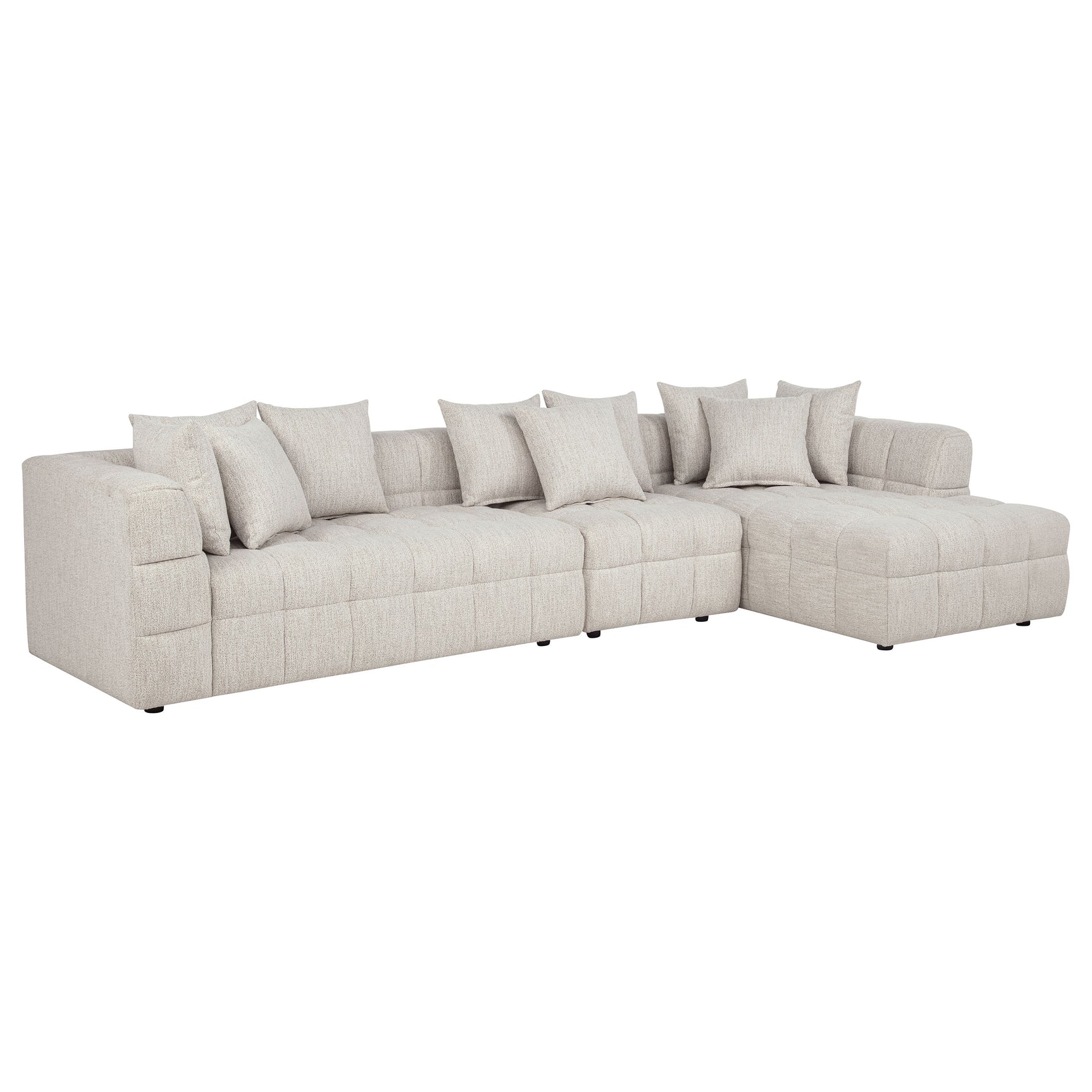 Amara Ivory 3-Piece Upholstered Sectional Sofa - Ornate Home