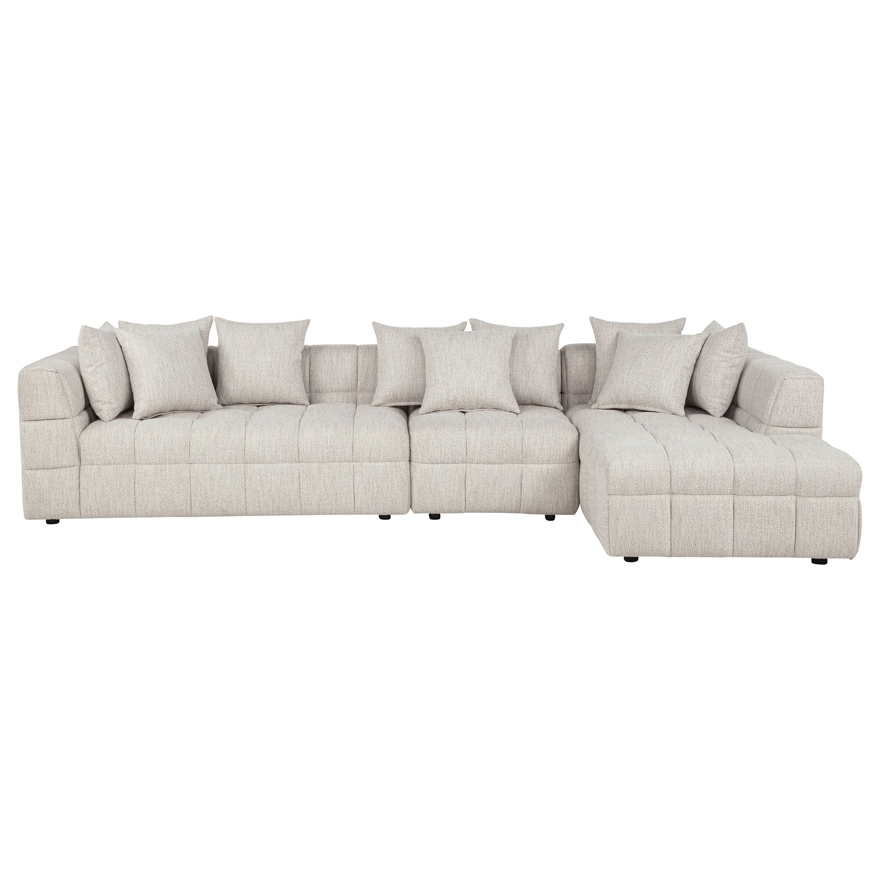 Amara Ivory 3-Piece Upholstered Sectional Sofa - Ornate Home