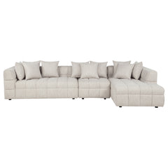 Amara Ivory 3-Piece Upholstered Sectional Sofa - Ornate Home