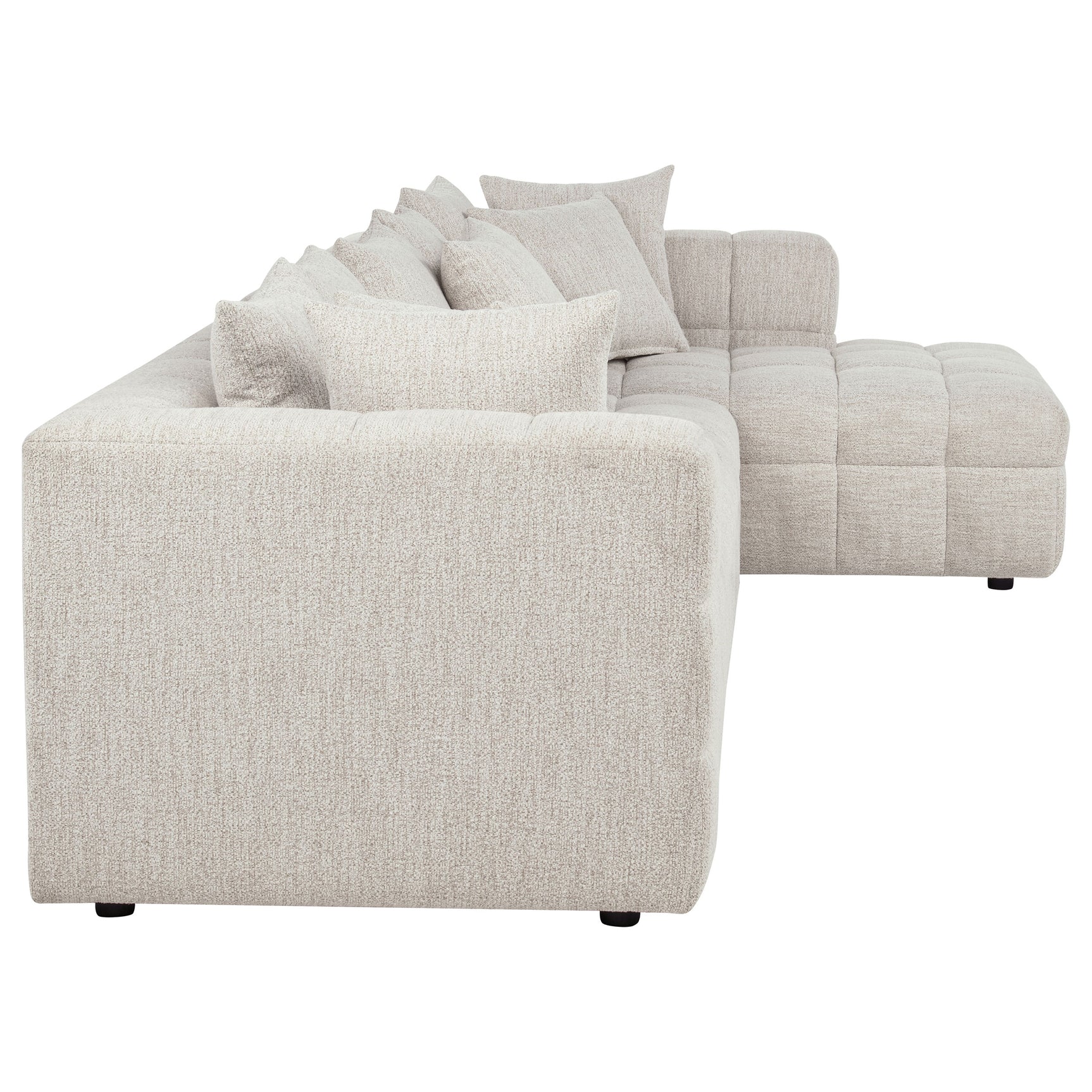 Amara Ivory 3-Piece Upholstered Sectional Sofa - Ornate Home