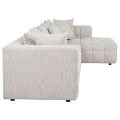 Amara Ivory 3-Piece Upholstered Sectional Sofa - Ornate Home