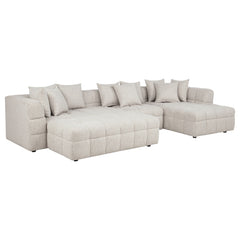 Amara Ivory 4-Piece Upholstered Sectional Sofa - Ornate Home