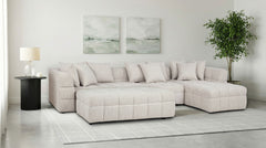 Amara Ivory 4-Piece Upholstered Sectional Sofa - Ornate Home