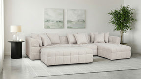 Amara Ivory 4-Piece Upholstered Sectional Sofa - Ornate Home