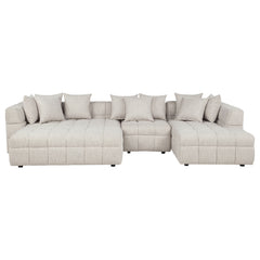 Amara Ivory 4-Piece Upholstered Sectional Sofa - Ornate Home