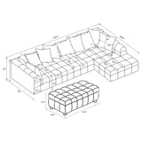 Amara Ivory 4-Piece Upholstered Sectional Sofa - Ornate Home