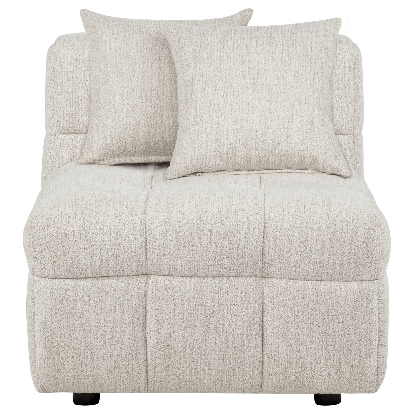 Amara Ivory Upholstered Armless Chair - Ornate Home