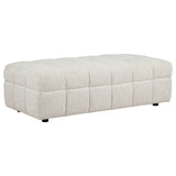 Amara Ivory Upholstered Ottoman - Ornate Home