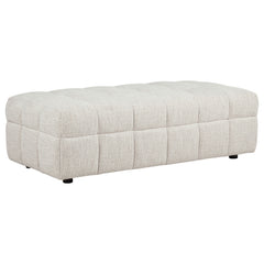 Amara Ivory Upholstered Ottoman - Ornate Home