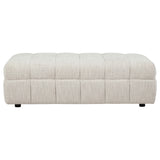 Amara Ivory Upholstered Ottoman - Ornate Home