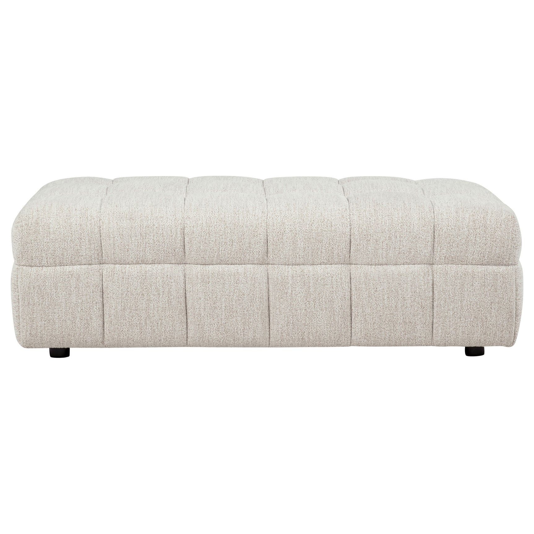 Amara Ivory Upholstered Ottoman - Ornate Home