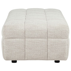 Amara Ivory Upholstered Ottoman - Ornate Home