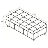 Amara Ivory Upholstered Ottoman - Ornate Home