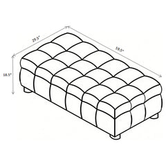 Amara Ivory Upholstered Ottoman - Ornate Home