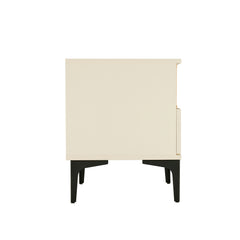 Amara Nightstand in Cream and Natural Oak - Ornate Home