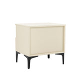 Amara Nightstand in Cream and Natural Oak - Ornate Home