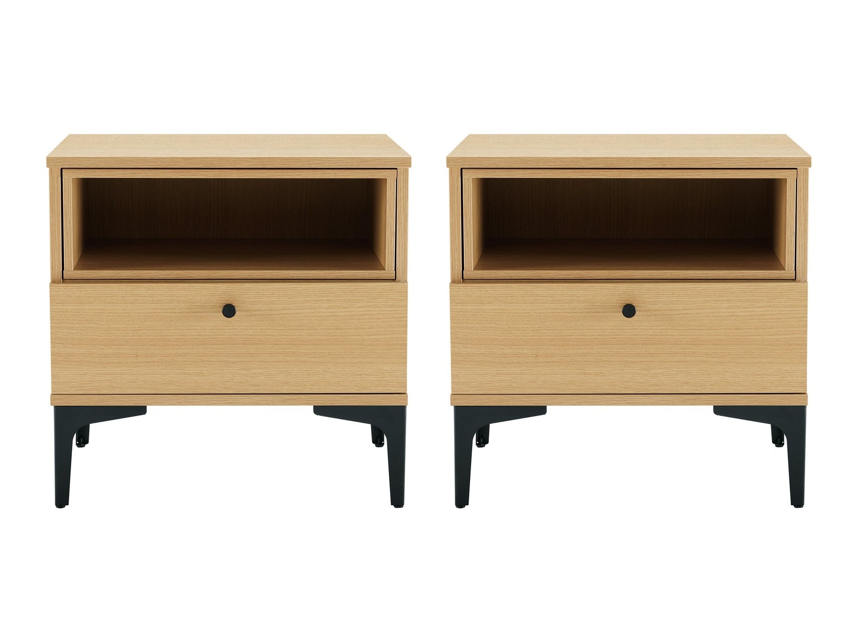 Amara Nightstand in Natural Oak (set of 2) - Ornate Home