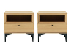 Amara Nightstand in Natural Oak (set of 2) - Ornate Home