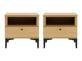 Amara Nightstand in Natural Oak (set of 2) - Ornate Home