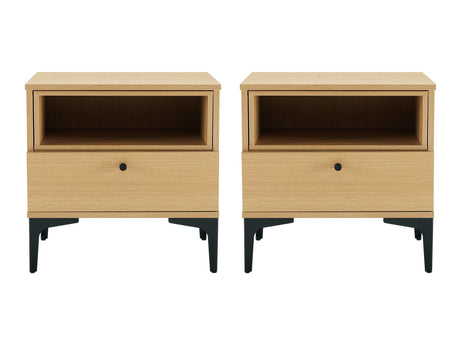 Amara Nightstand in Natural Oak (set of 2) - Ornate Home