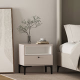 Amara Nightstand in Pale Rose and White - Ornate Home