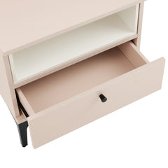 Amara Nightstand in Pale Rose and White - Ornate Home