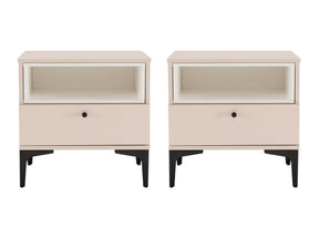 Amara Nightstand in Pale Rose and White (set of 2) - Ornate Home