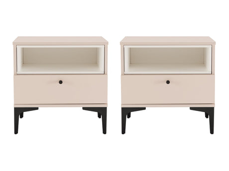 Amara Nightstand in Pale Rose and White (set of 2) - Ornate Home