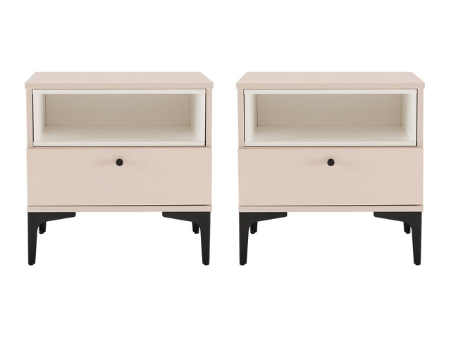 Amara Nightstand in Pale Rose and White (set of 2) - Ornate Home