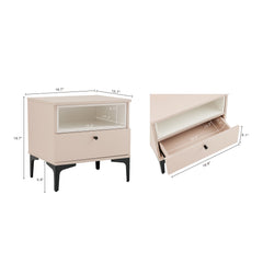 Amara Nightstand in Pale Rose and White (set of 2) - Ornate Home