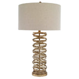 Amarey Brown/Silver Metal Ring Table Lamp - Ornate Home