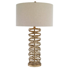 Amarey Brown/Silver Metal Ring Table Lamp - Ornate Home