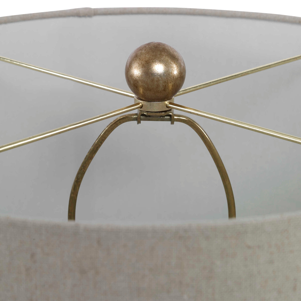 Amarey Brown/Silver Metal Ring Table Lamp - Ornate Home