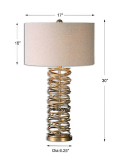 Amarey Brown/Silver Metal Ring Table Lamp - Ornate Home