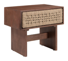Amaria Natural & Walnut Nightstand - Ornate Home