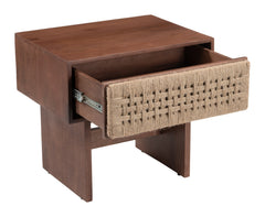 Amaria Natural & Walnut Nightstand - Ornate Home