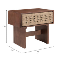 Amaria Natural & Walnut Nightstand - Ornate Home