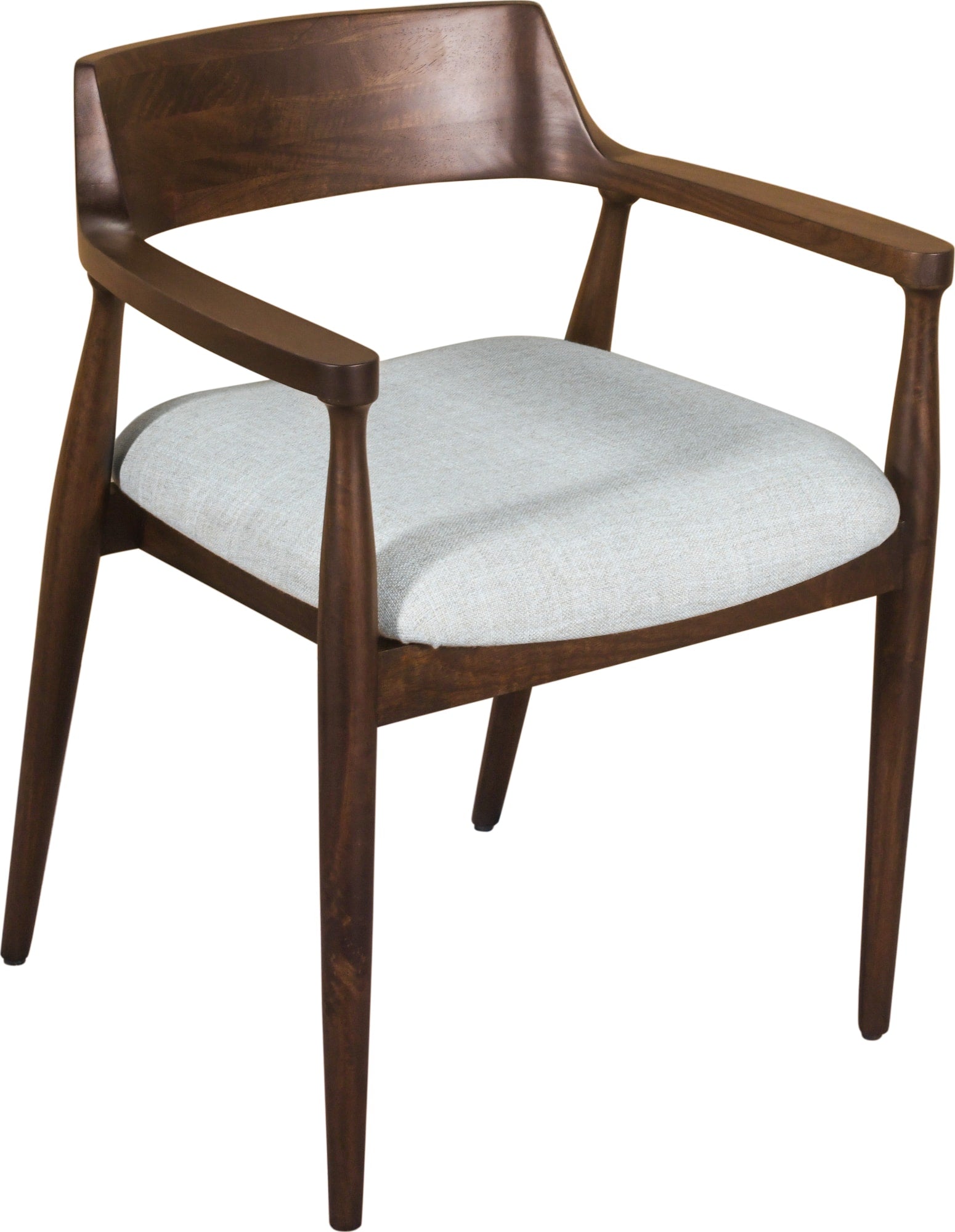 Amaroo Honey Date Solid Mango Linen Upholstered Dining Arm Chair - Ornate Home